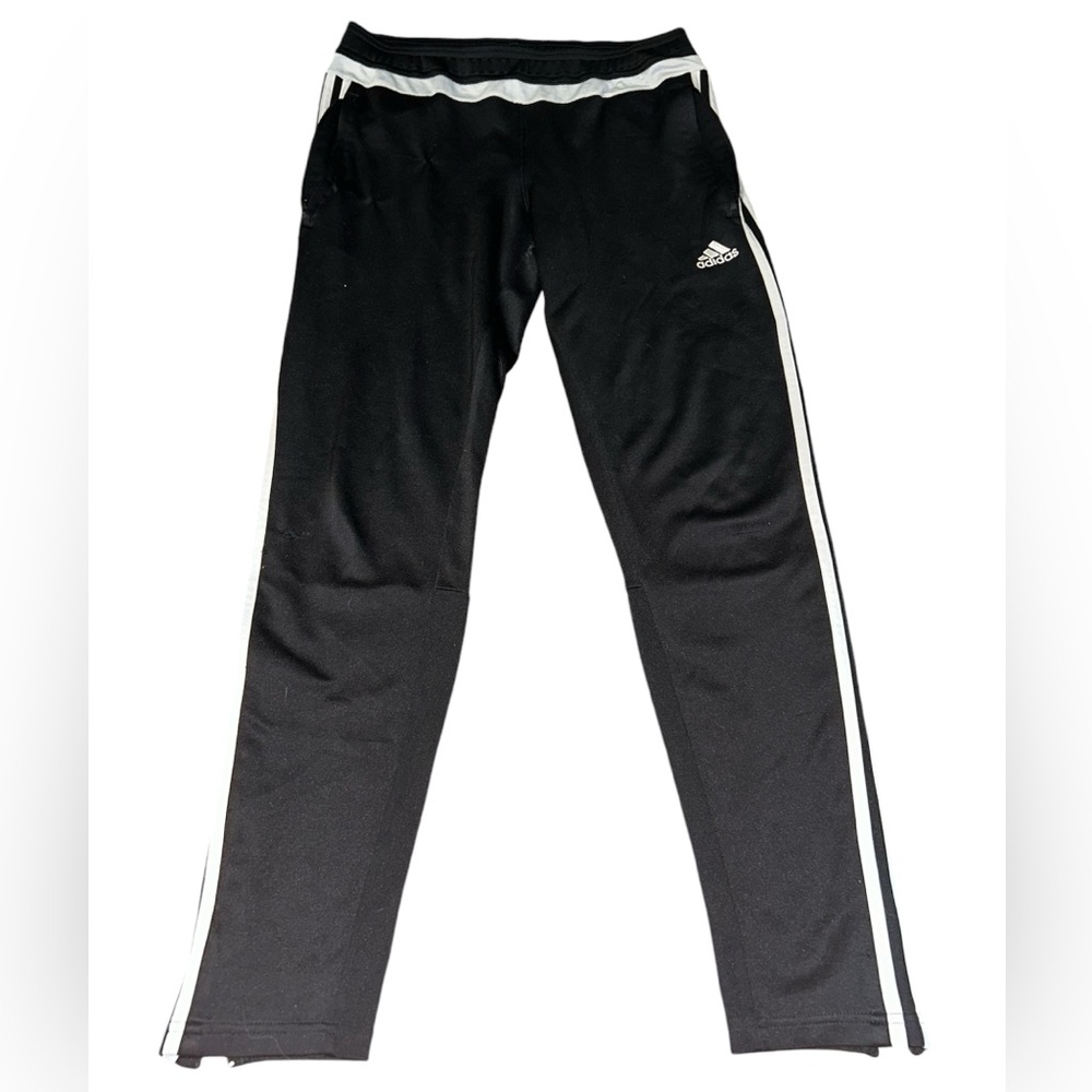 Black and white Adidas sweatpants